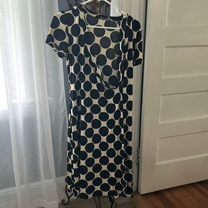 Polka Dot cream and black wrap dress